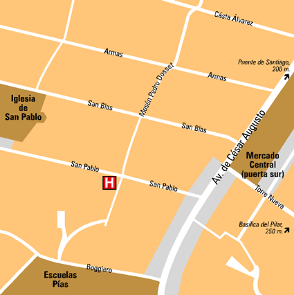 Plano de acceso de Hotel Paris Centro