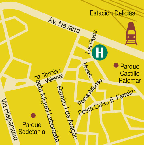 Plano de acceso de Hotel Eurostars Plaza Delicias