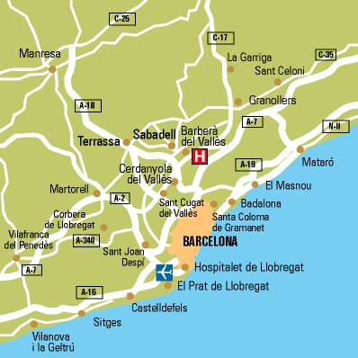 Plano de acceso de Hotel Campanile Barcelona Barbera