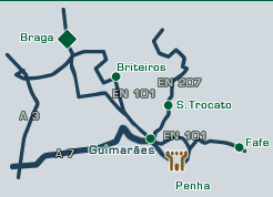 Plano de acceso de Hotel Pousada De Guimaraes(Marinha)